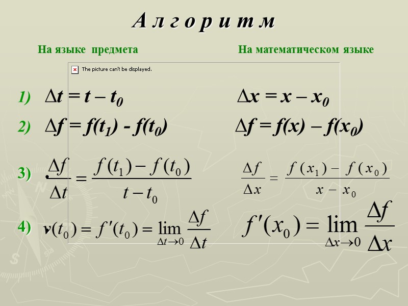 А л г о р и т м   ∆t = t –